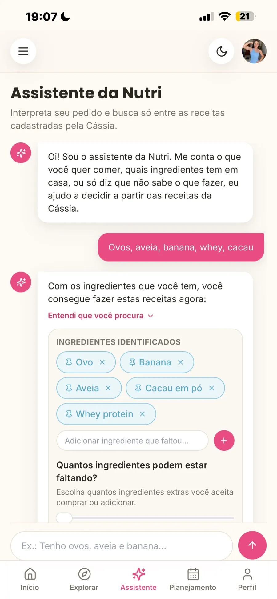 Geladeira Inteligente no app