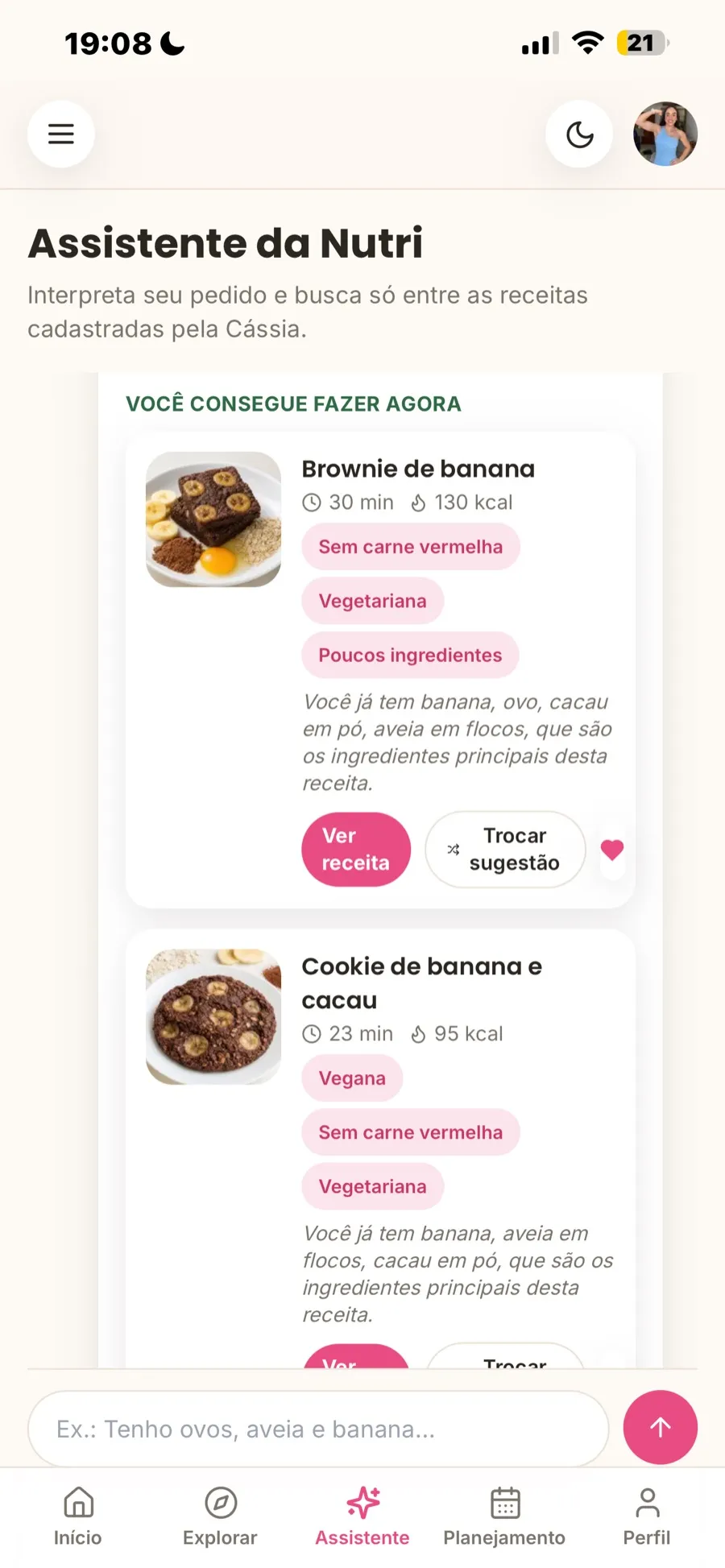 Lista de ingredientes que você tem em casa