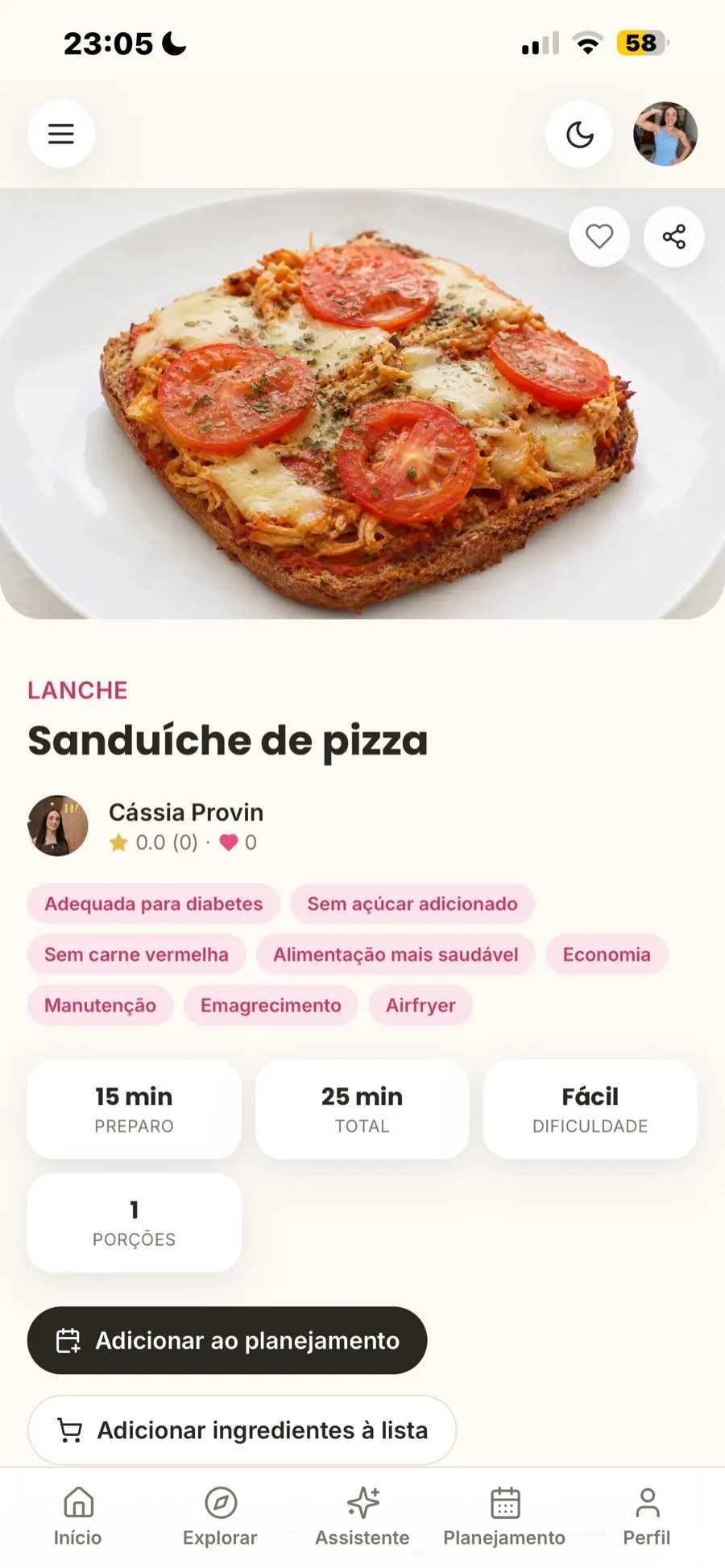 Modo de preparo detalhado no app