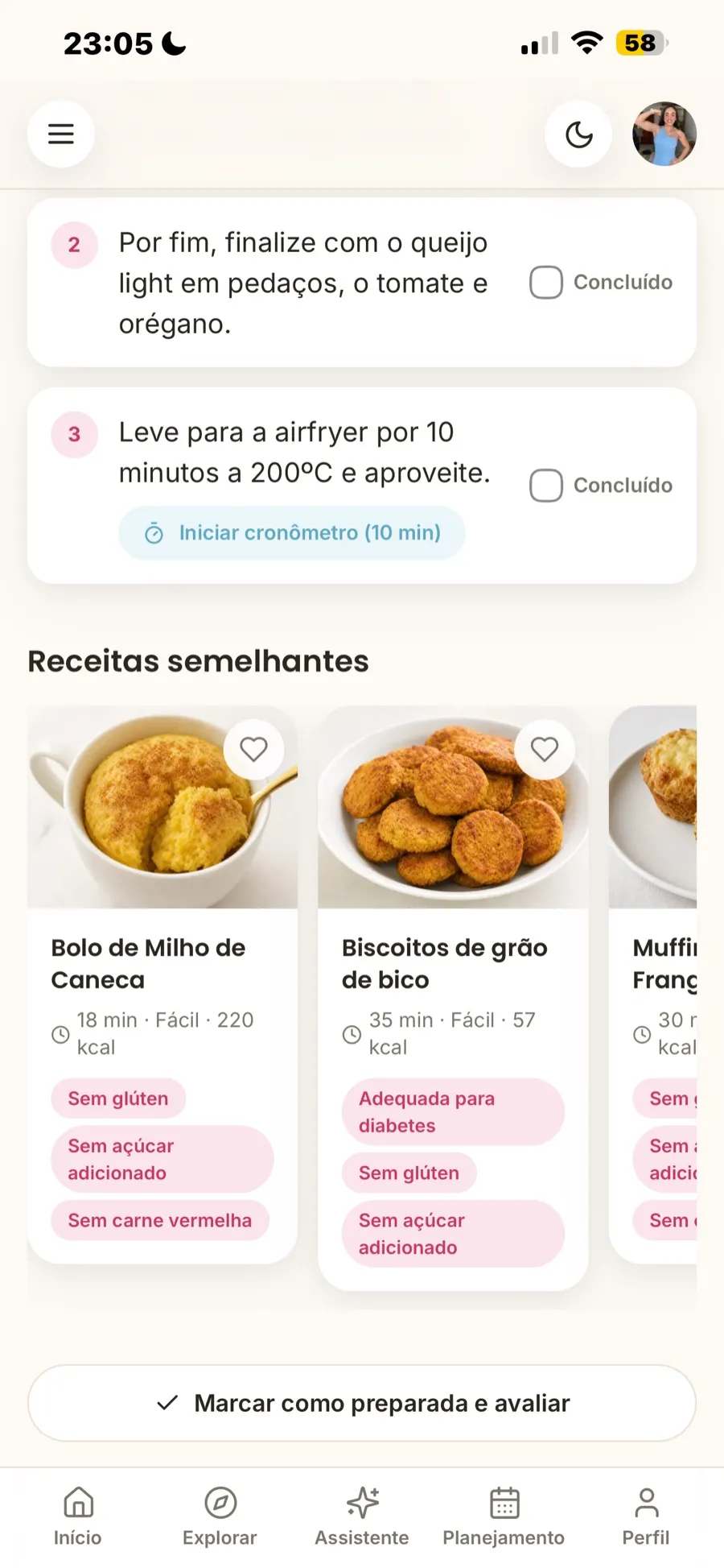 Macros e observações da receita