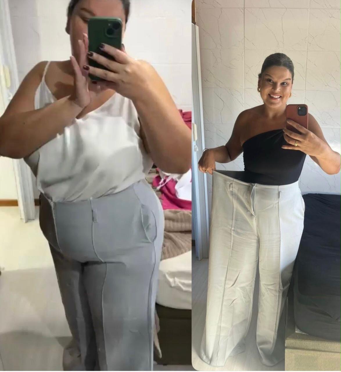 Depoimento de antes e depois, resultado de emagrecimento