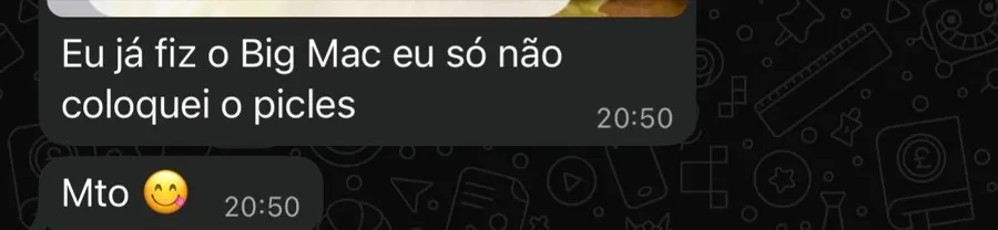Conversa de apoio no WhatsApp