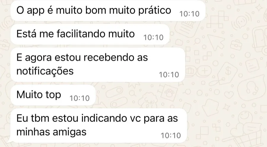 Conversa de apoio no WhatsApp
